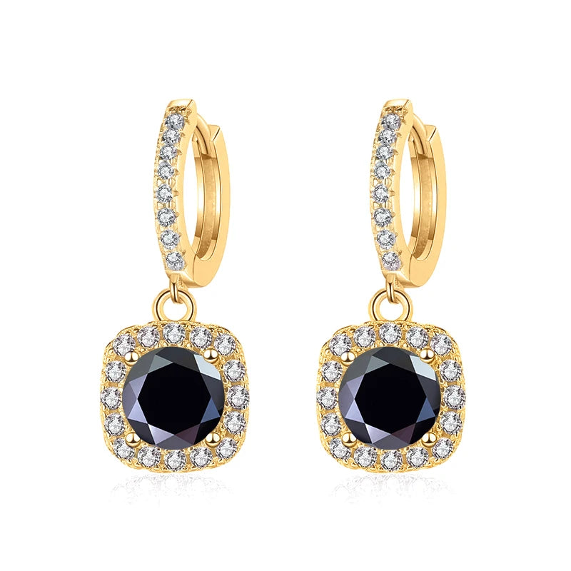 JoyceJelly 1ct GRA Certified Moissanite Earrings Color VVS D Solid Sterling Silver 925 18K Gold Plated