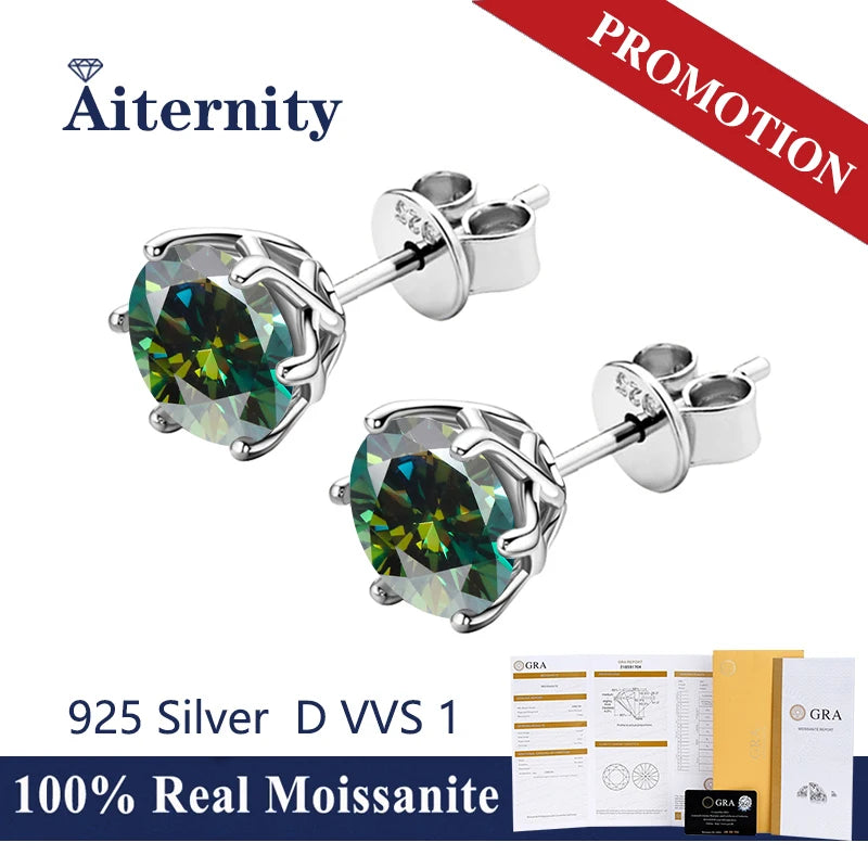 Real D Color GRA Moissanite Earring