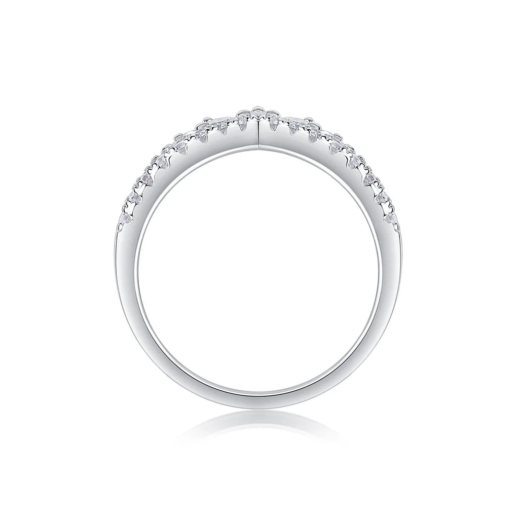 COSFIX D Color Moissanite Ring Round Cut Moissanite Rings for Women Luxury 925 Silver Women's Full Moissanite Rings