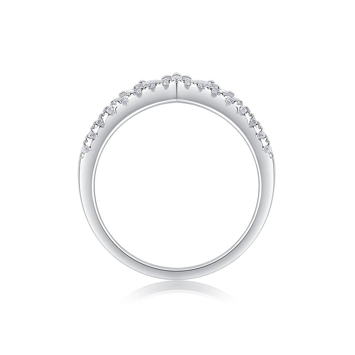 COSFIX D Color Moissanite Ring Round Cut Moissanite Rings for Women Luxury 925 Silver Women&