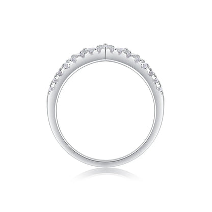COSFIX D Color Moissanite Ring Round Cut Moissanite Rings for Women Luxury 925 Silver Women&