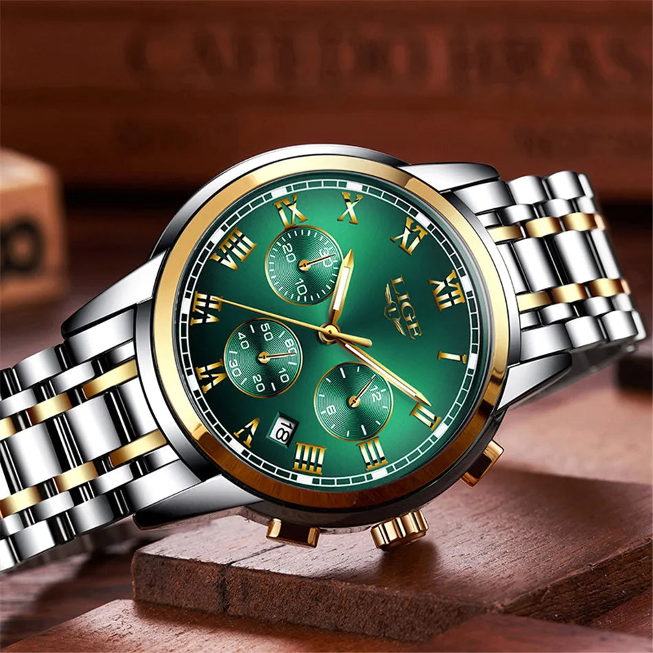 LIGE Relojes Hombre Chronograph Watch