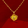High quality gold necklace AU999 real gold 24K pure gold auspicious cloud necklace fashionable rose pendant women's necklace