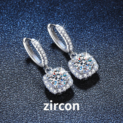 JoyceJelly 1ct GRA Certified Moissanite Earrings Color VVS D Solid Sterling Silver 925 18K Gold Plated