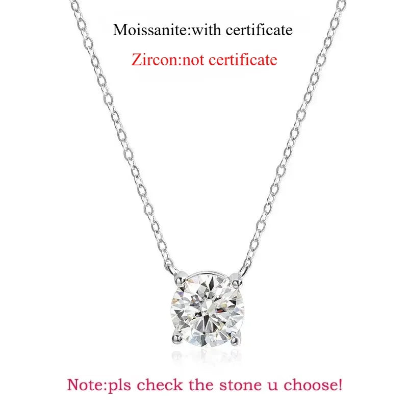 SMYOUE farbenfrohe 1–5 ct Halskette aus Roségold mit Moissanit