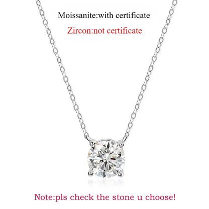 SMYOUE farbenfrohe 1–5 ct Halskette aus Roségold mit Moissanit