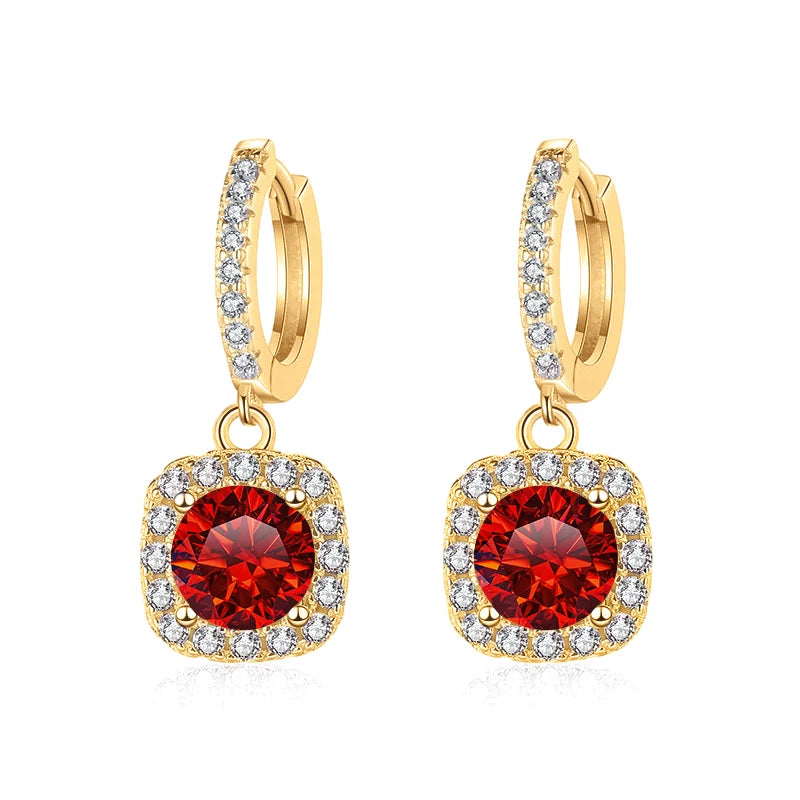 JoyceJelly 1ct GRA Certified Moissanite Earrings Color VVS D Solid Sterling Silver 925 18K Gold Plated