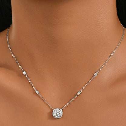 FEOBUR Sterling Silver &amp; Moissanite O-Chain Necklace