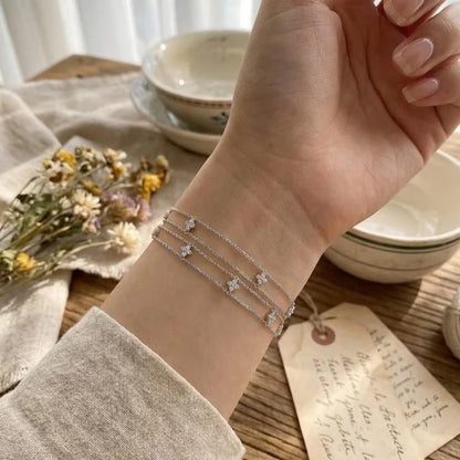 EHHAI Moissanite Clover Flower Bracelet