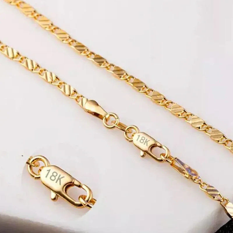 18K &amp; Sterling Silver Chain Necklace