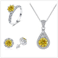 Certified Moissanite Necklace Engagement Ring Stud Earrings for Women4 CT Round Cut Moissanite Diamond Wedding Jewelry Set