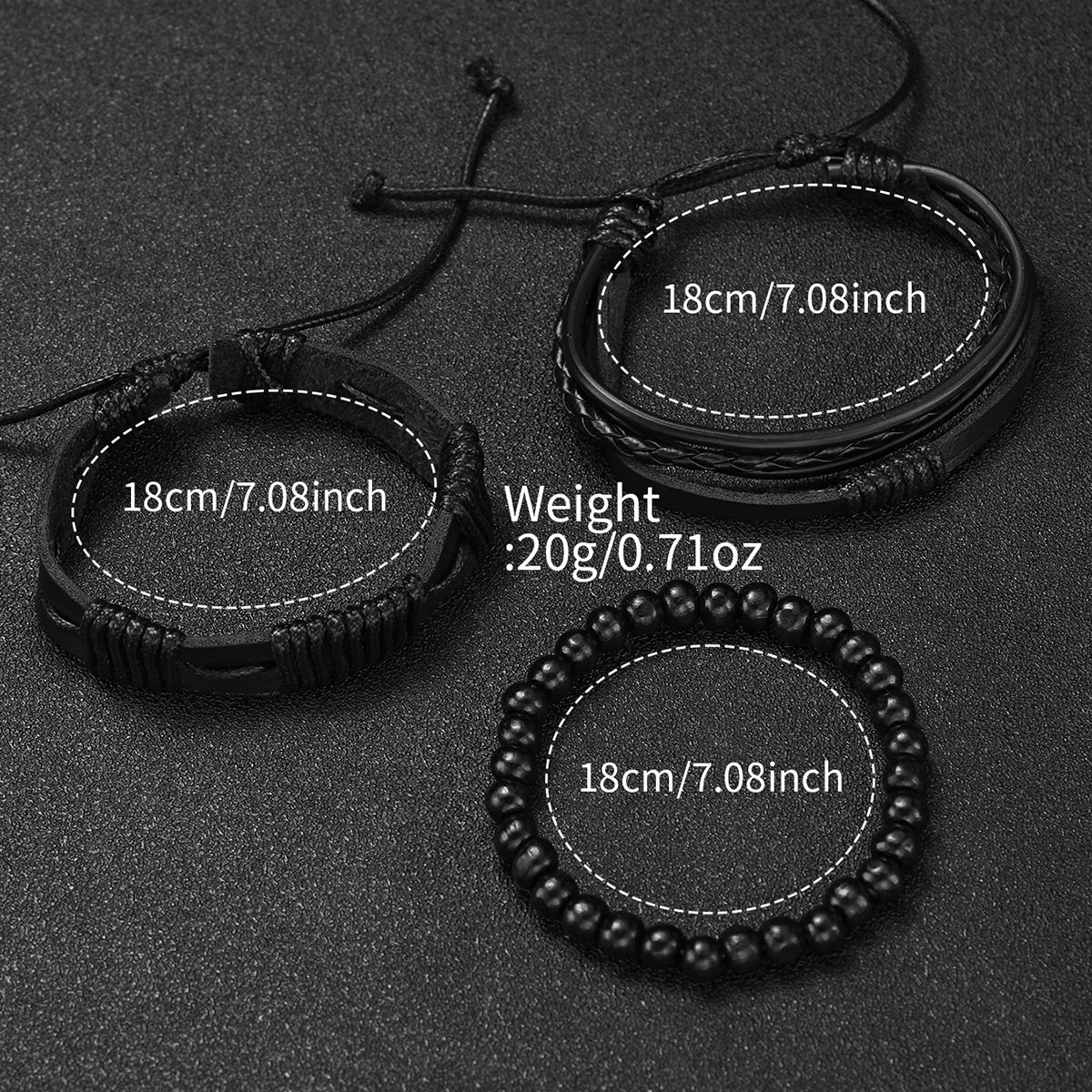 RUNERR Set Orologio da Uomo Nero