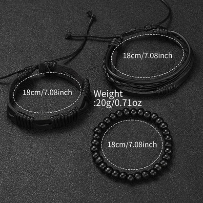 RUNERR Set Orologio da Uomo Nero