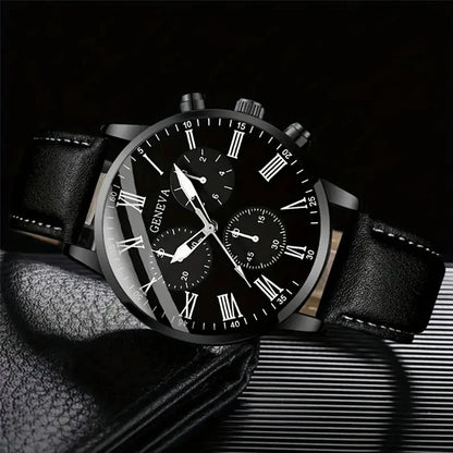 RUNERR Set Orologio da Uomo Nero