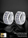925 silver earrings  Certified Moissanite Rectangular High-end Personalized Light luxury Earrings is suitable for daily wear