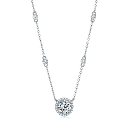 FEOBUR Sterling Silver &amp; Moissanite O-Chain Necklace