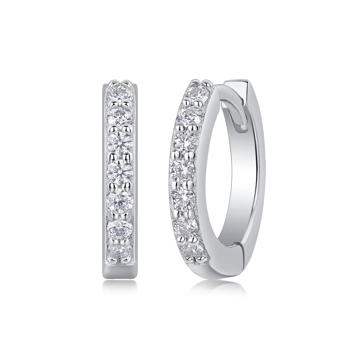 JIUZUAN Certified 925 Silver with 18K Gold-Plated Moissanite Hoop Earrings Sparkling Wedding Fine Jewelry Earrings for Women