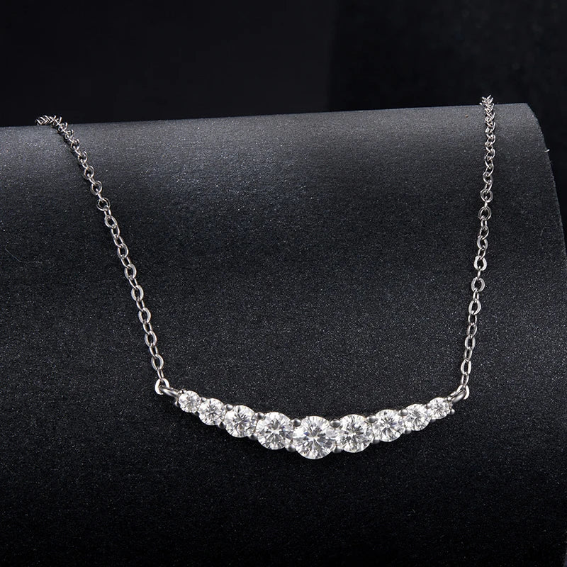 Bamoer U Moissanite Necklace 925 Sterling Silver Unique Multi Sized Moissanite Design Certified Necklace Women Fine Jewelry