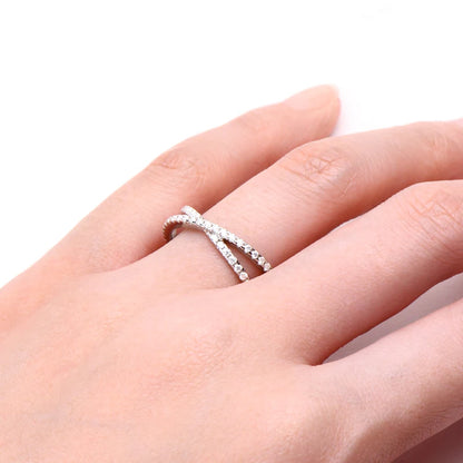 RAPRGOLD GRA Certified Moissanite Rings for Women Girls Solid 925 Sterling Silver Cross Ring Fine Accessories Fine Jewelry Gifts