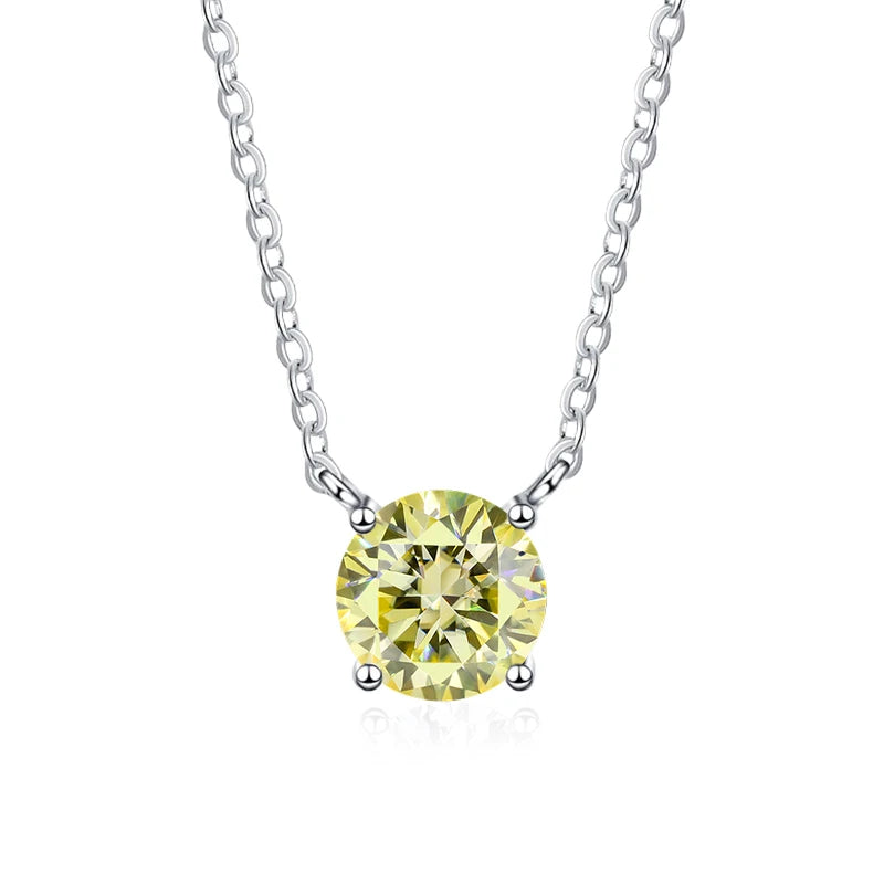 NEETIM Colorful 925 Sterling Silver &amp; Moissanite Necklace