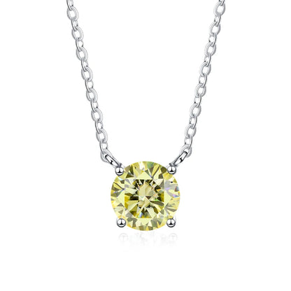 NEETIM Colorful 925 Sterling Silver &amp; Moissanite Necklace