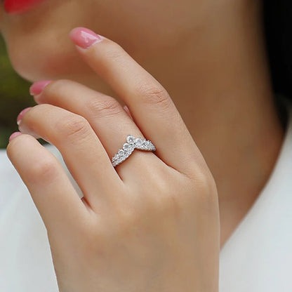 COSFIX D Color Moissanite Ring Round Cut Moissanite Rings for Women Luxury 925 Silver Women&