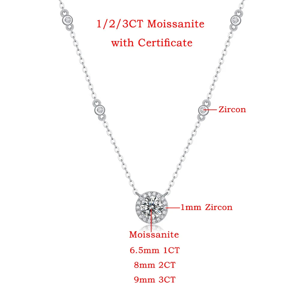 FEOBUR Sterling Silver &amp; Moissanite O-Chain Necklace