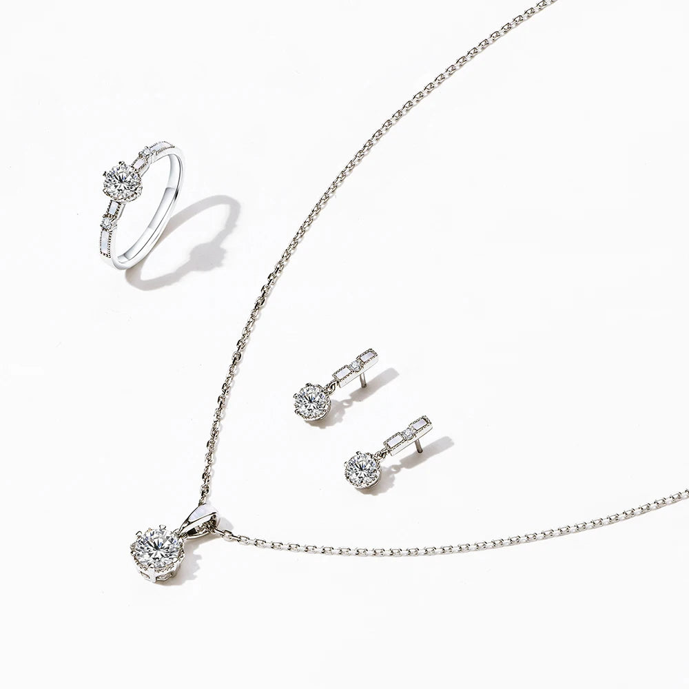ATTAGEMS Moissanite Jewelry Set