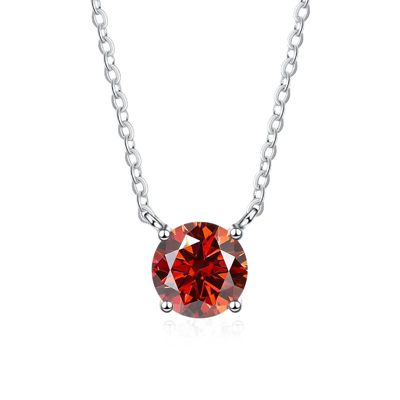 NEETIM Colorful 925 Sterling Silver &amp; Moissanite Necklace
