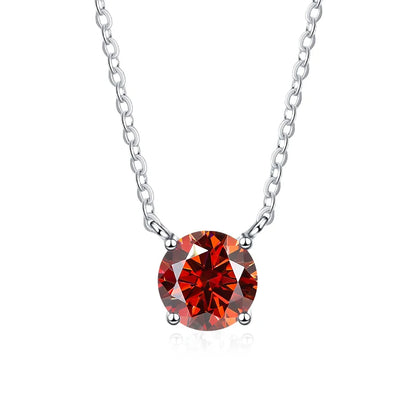 NEETIM Colorful 925 Sterling Silver &amp; Moissanite Necklace