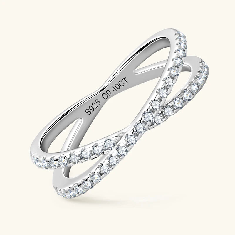 RAPRGOLD GRA Certified Moissanite Rings for Women Girls Solid 925 Sterling Silver Cross Ring Fine Accessories Fine Jewelry Gifts