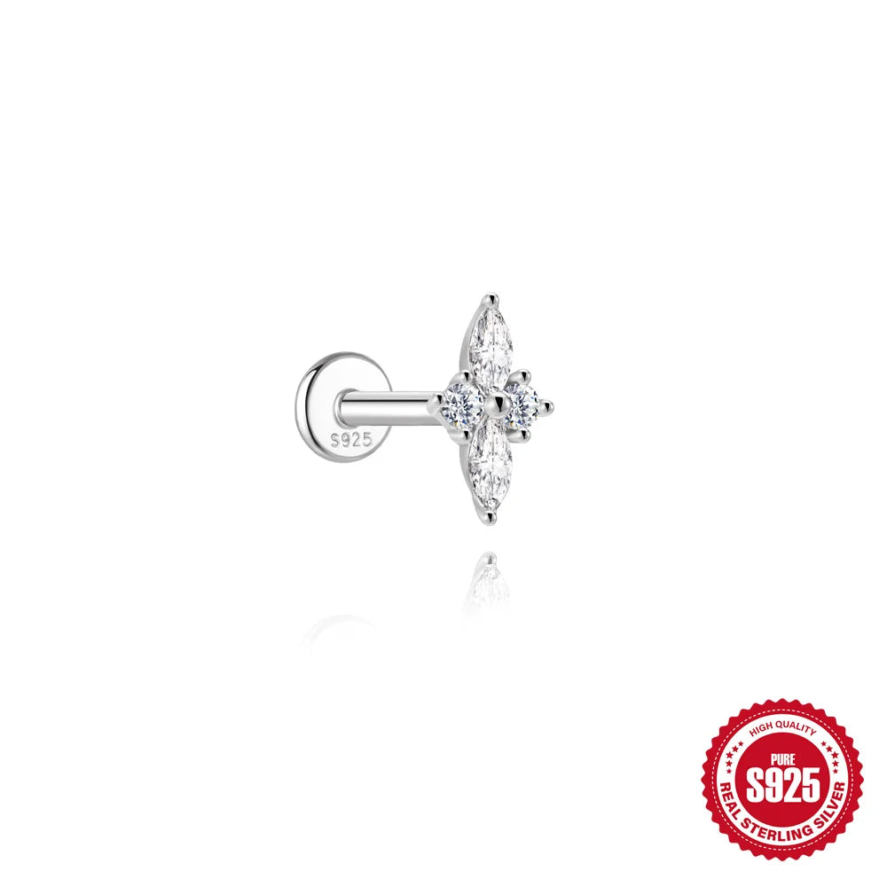 AIDE Certified Moissanite Earrings 925 Sterling Silver Piercing Woman Jewelry Water drops stars moon tassels flowers leaves Gift