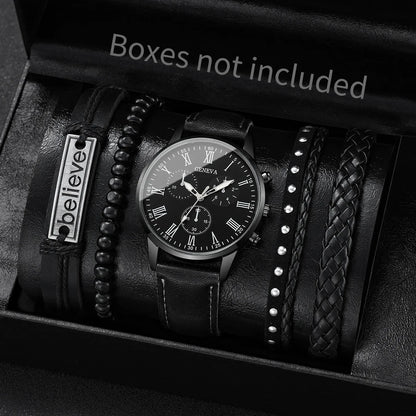RUNERR Set Orologio da Uomo Nero