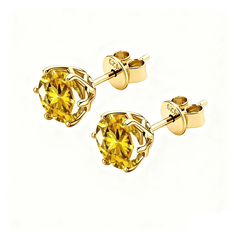 GRA Moissanite Earrings Promotion 100% Real Stud With 2 Cer