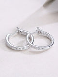 Certified 925 Silver with 18K Gold-Plated Moissanite Hoop Earrings, Sparkling Wedding Fine Jewelry Earrings for Women