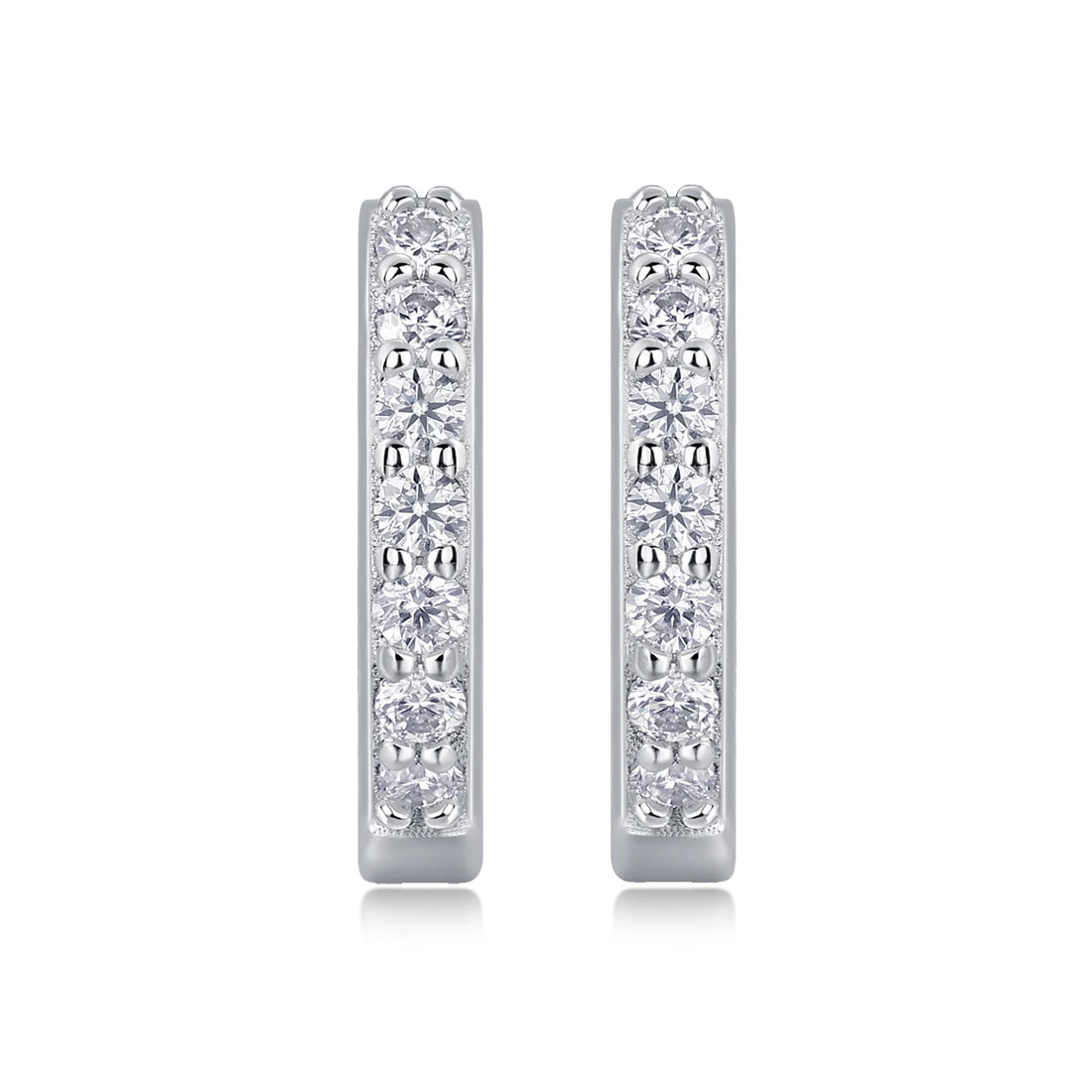JIUZUAN Certified 925 Silver with 18K Gold-Plated Moissanite Hoop Earrings Sparkling Wedding Fine Jewelry Earrings for Women