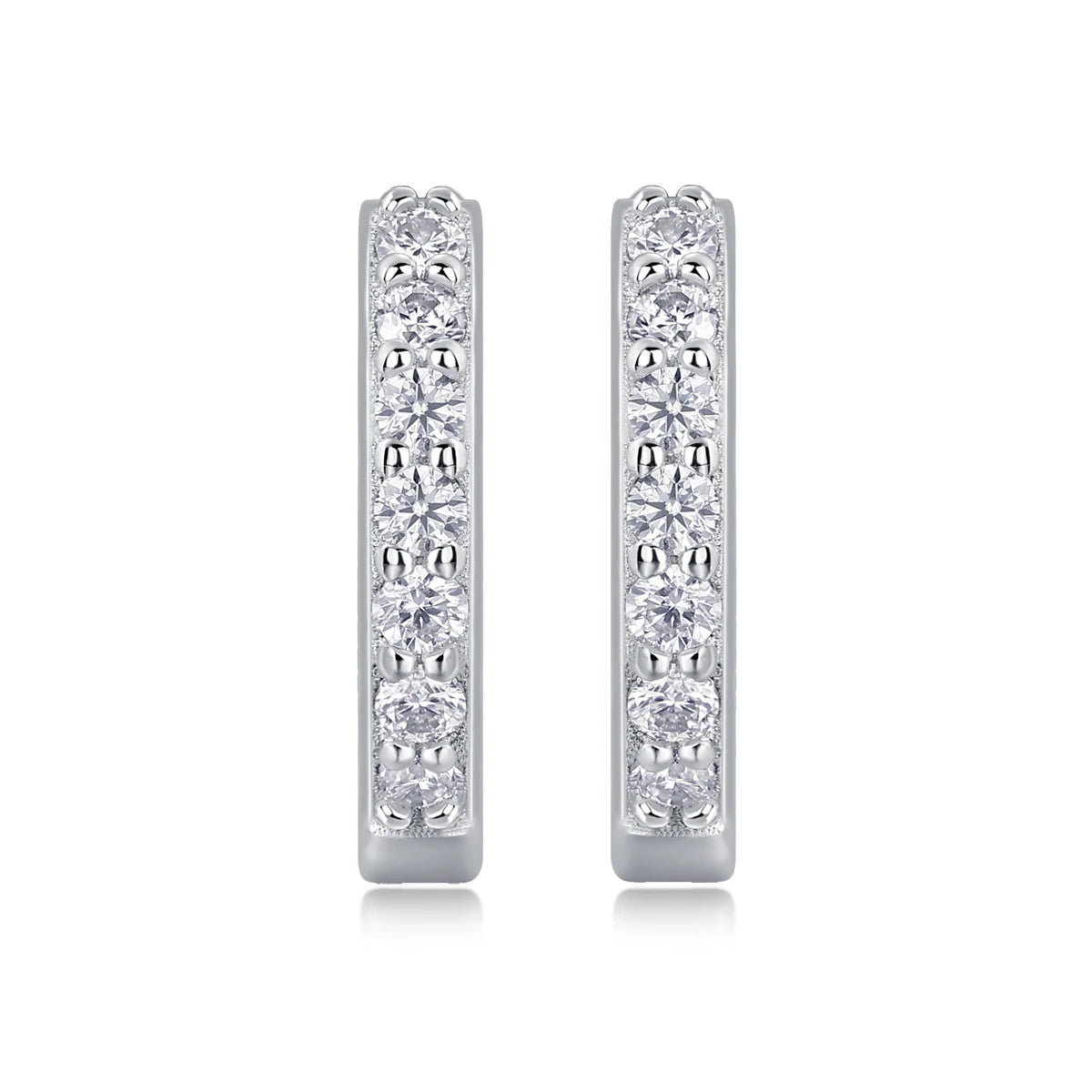 JIUZUAN Certified 925 Silver with 18K Gold-Plated Moissanite Hoop Earrings Sparkling Wedding Fine Jewelry Earrings for Women
