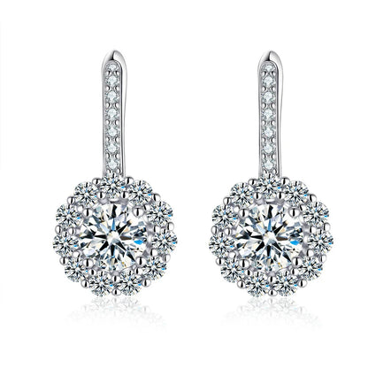 PT950 Platinum &amp; Moissanite Hip Hop Earrings