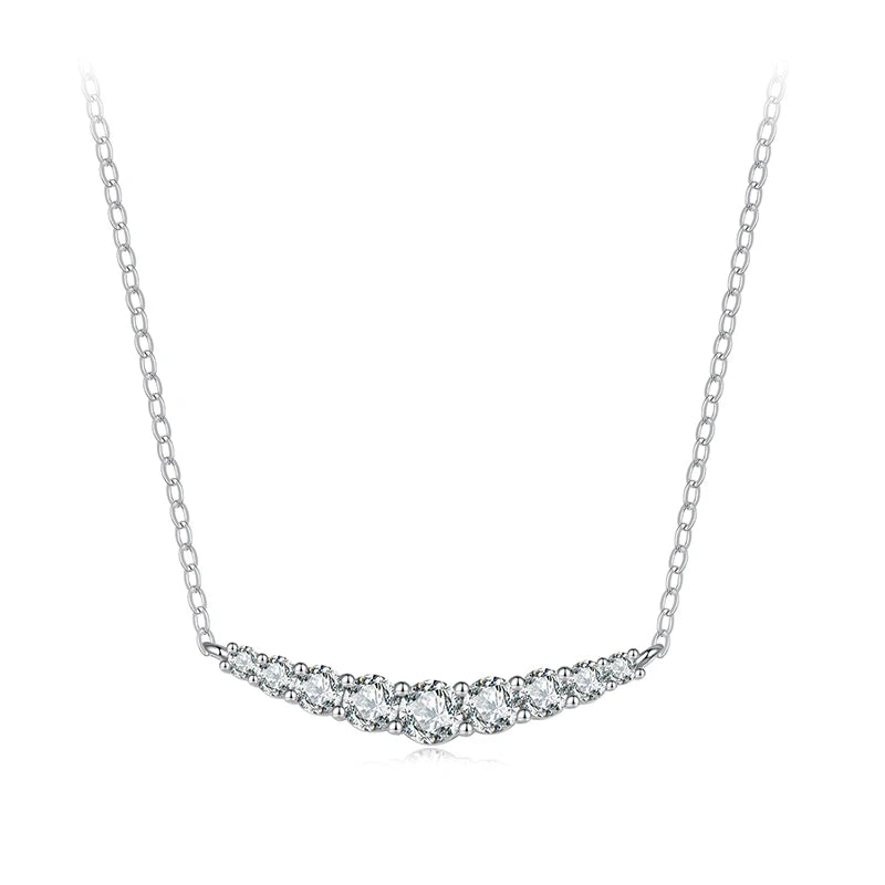 Bamoer U Moissanite Necklace 925 Sterling Silver Unique Multi Sized Moissanite Design Certified Necklace Women Fine Jewelry
