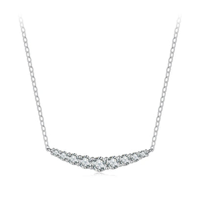 Bamoer U Moissanite Necklace 925 Sterling Silver Unique Multi Sized Moissanite Design Certified Necklace Women Fine Jewelry
