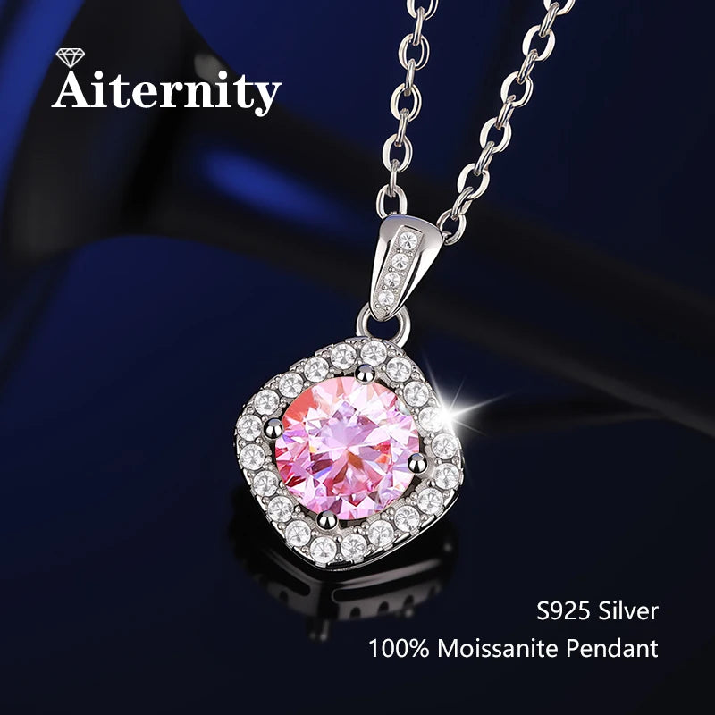 GRA Certificate 100% Real Moissanite Pendant Necklace D Color 1 Carat for Women Wedding Bridal S925 Sterling Silver Fine Jewelry