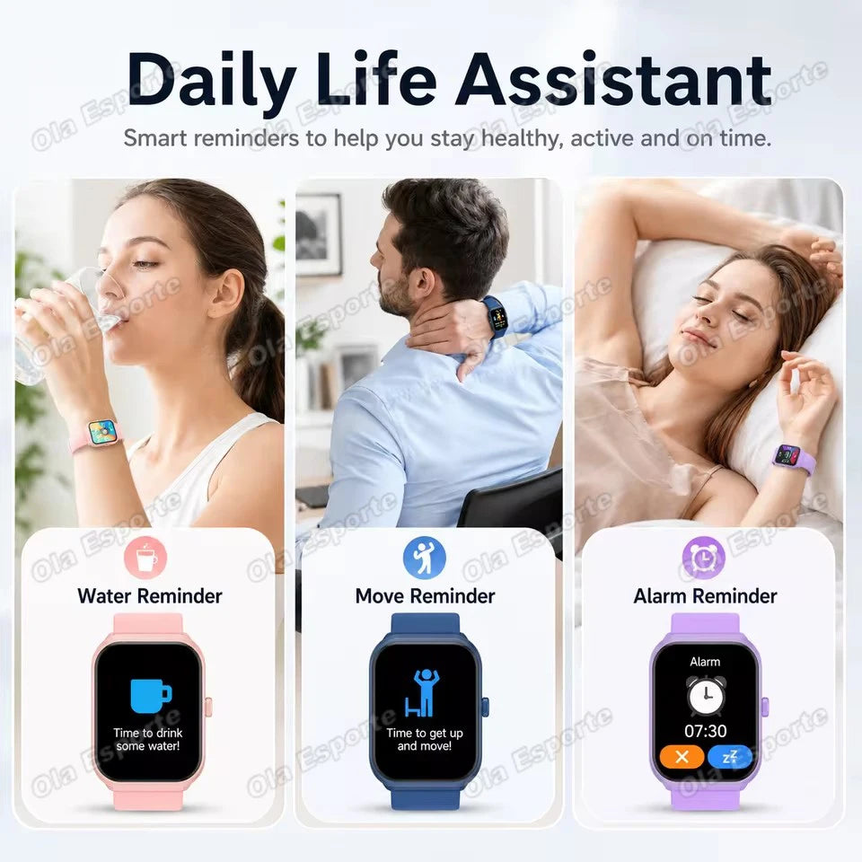 OLA ESPORTE Rectangle Unisex Smart Watch for Android or iOS