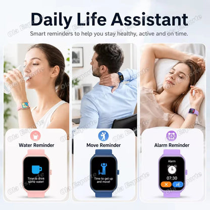 OLA ESPORTE Rectangle Unisex Smart Watch for Android or iOS