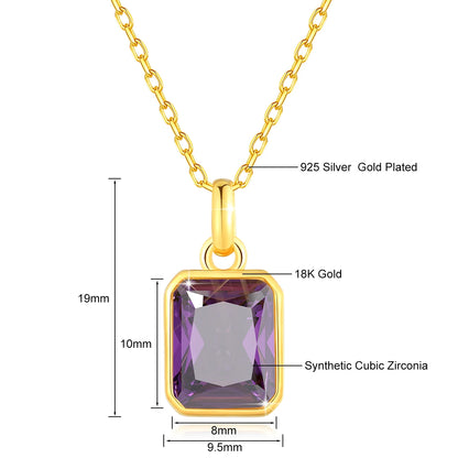 8*10mm Moissanite Necklace Real 18K Gold Pendant Colored Gemstone  for Women Anniversary Valentine&