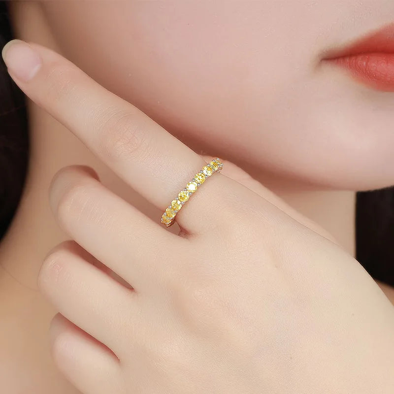 Smyoue 3mm Certified Moissanite Rings for Women Full Diamond Sparkling Bride Jewelry Wholesale 100% 925 Sterling Silver
