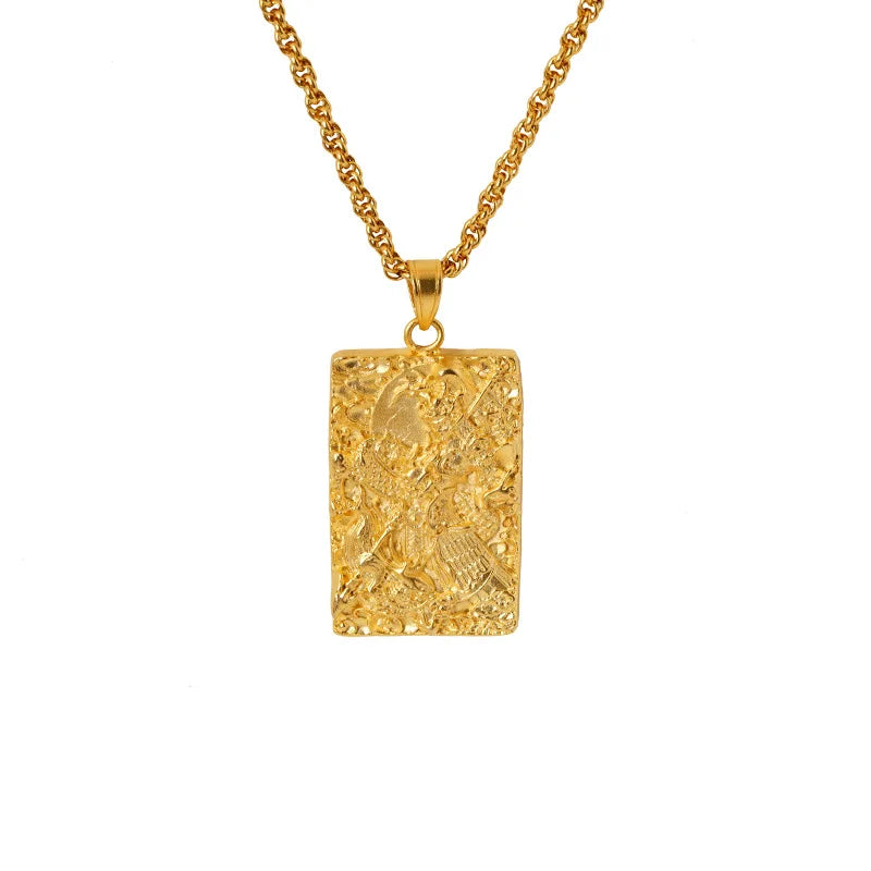 Luxury 24K 9999 Pure Gold real gold Men's Pendant Changsheng General Fu Brand Necklace Pendant
