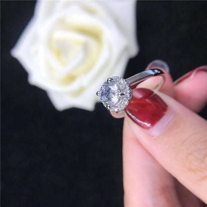 18K Gold Moissanite Solitaire Engagement Ring