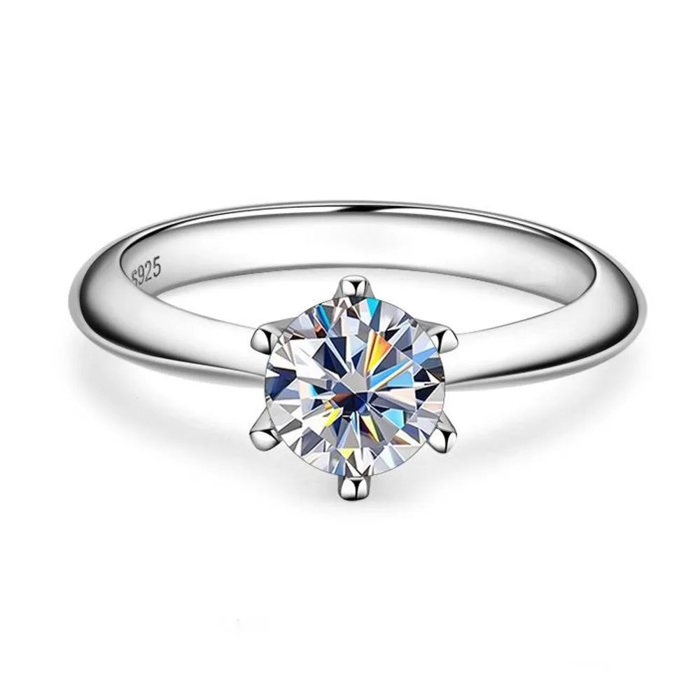 GRA Certified Moissanite Ring VVS1 Lab Diamond Solitaire Ring For Women Engagement Promise Wedding Band Jewelry
