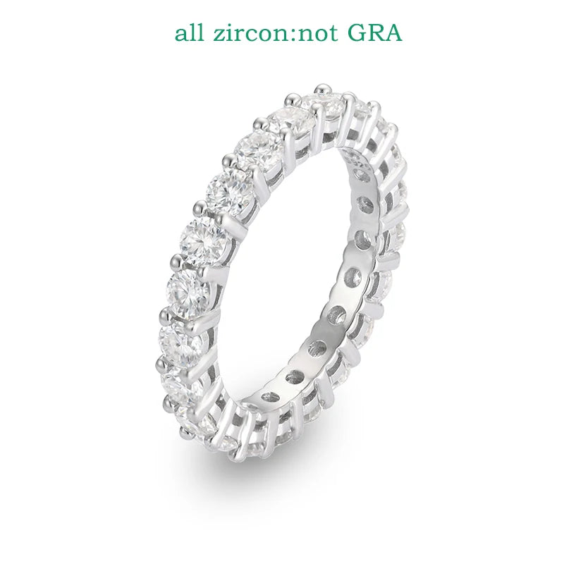 Smyoue 3mm Certified Moissanite Rings for Women Full Diamond Sparkling Bride Jewelry Wholesale 100% 925 Sterling Silver