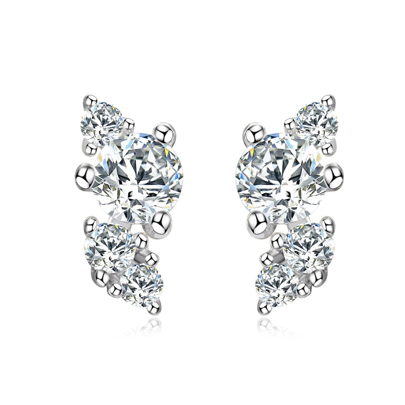 moissanite stud earrings for women featuring sparkling circular stones in a stylish design.